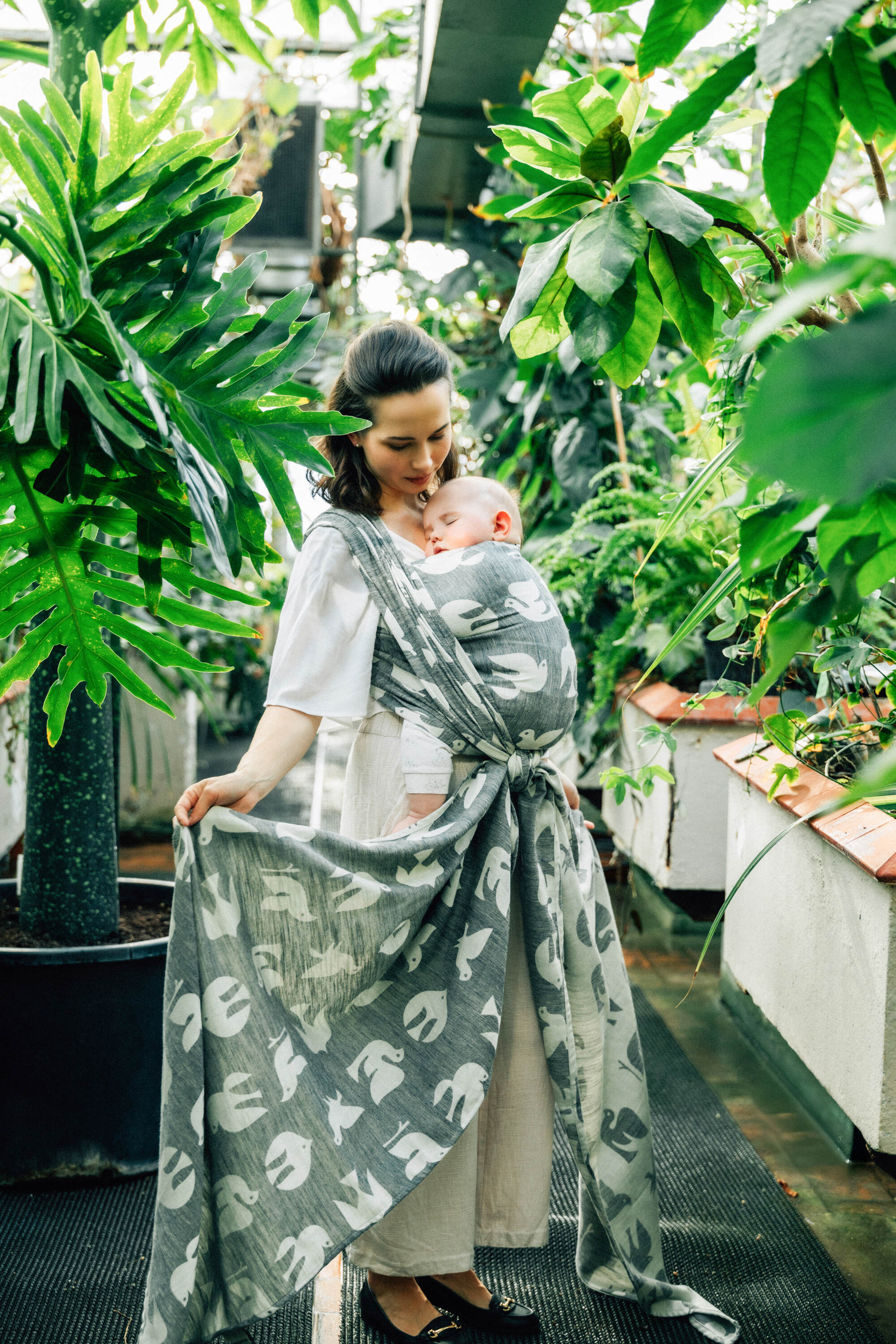 *LE* Long Woven Wrap, Birdy - White Noise *Clearance* *Only size 5/S, 6/M, and 7/L Available!* - Image 3