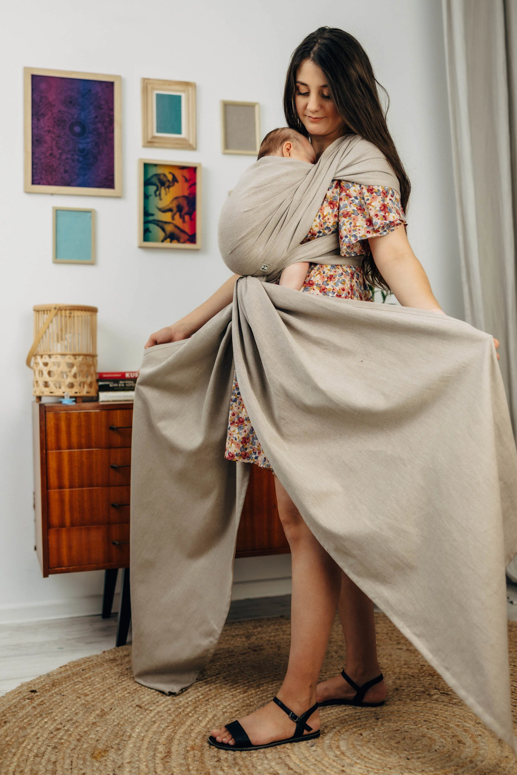 Long Woven Wrap, Peanut Butter - Image 4