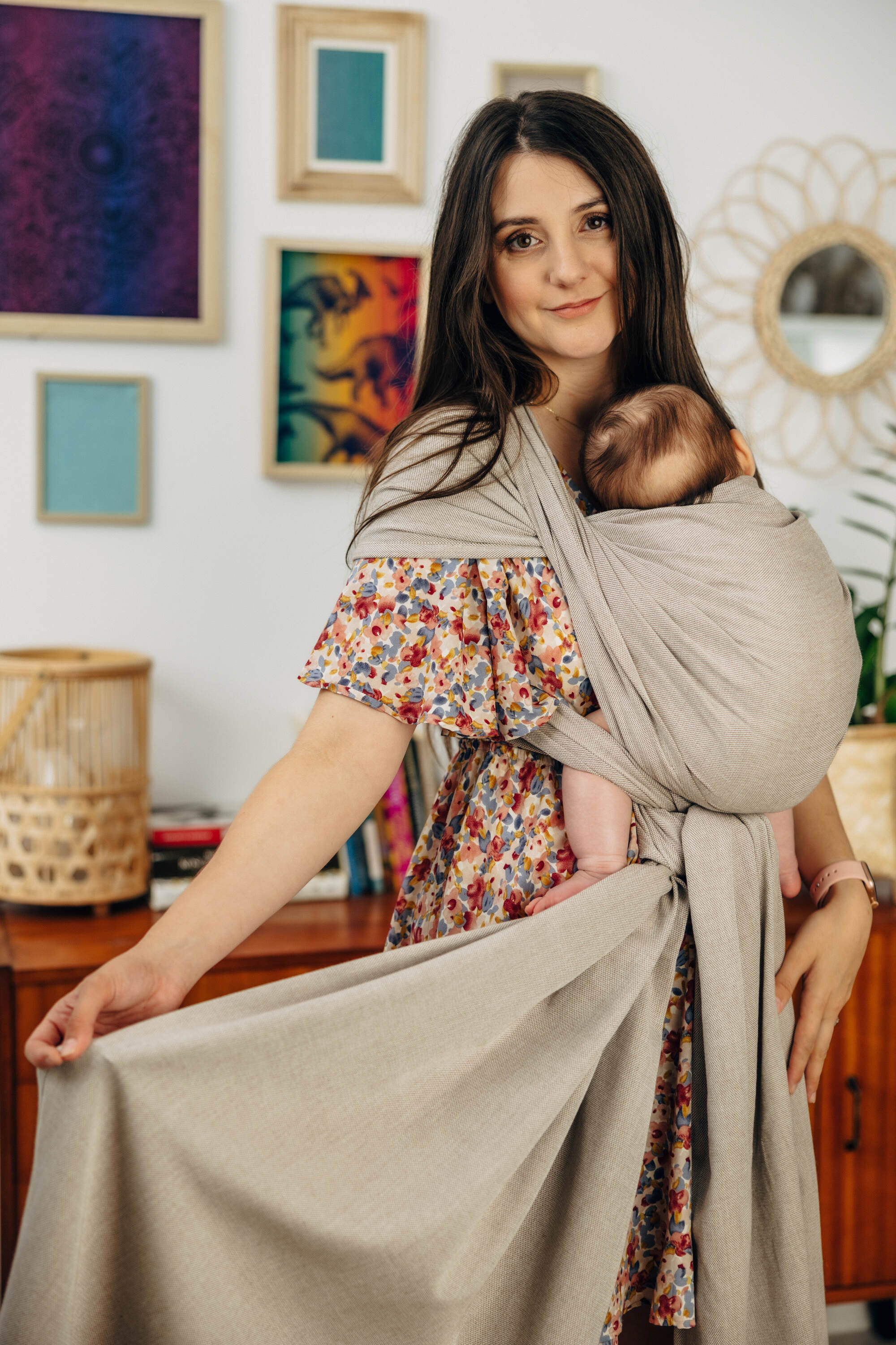 Long Woven Wrap, Peanut Butter - Image 5