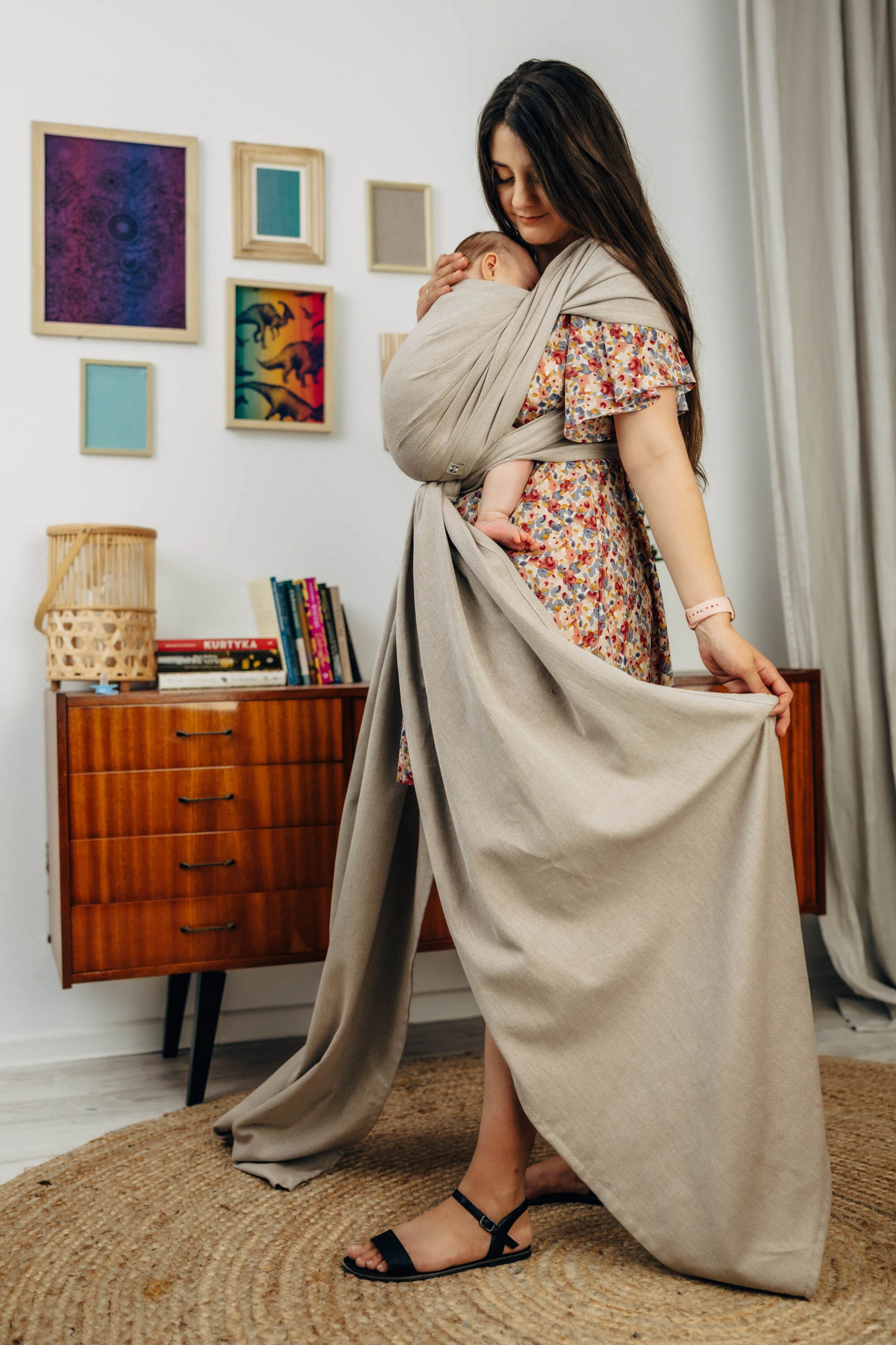 Long Woven Wrap, Peanut Butter - Image 6