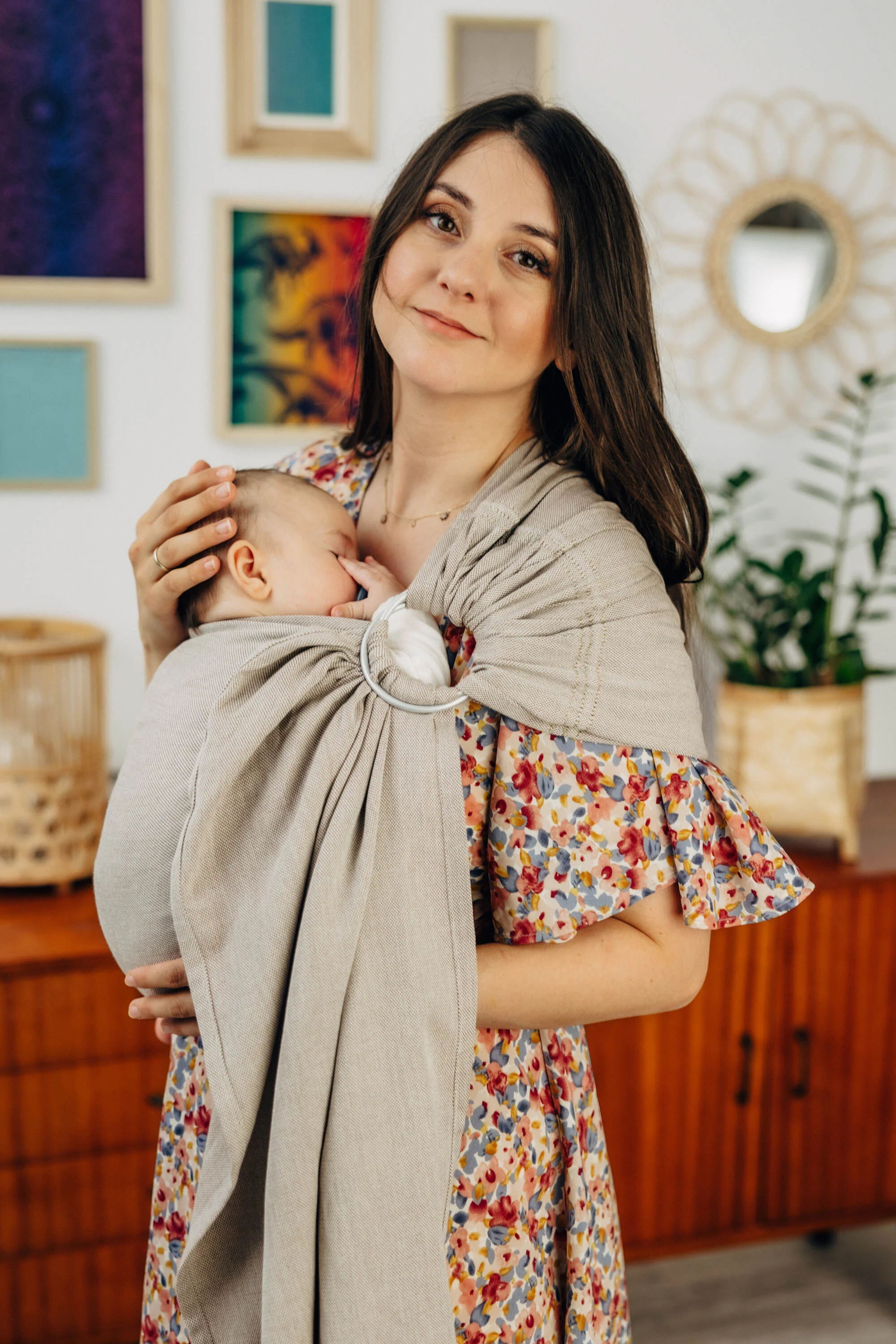 Ring Sling, Peanut Butter - Gathered Shoulder - Image 4